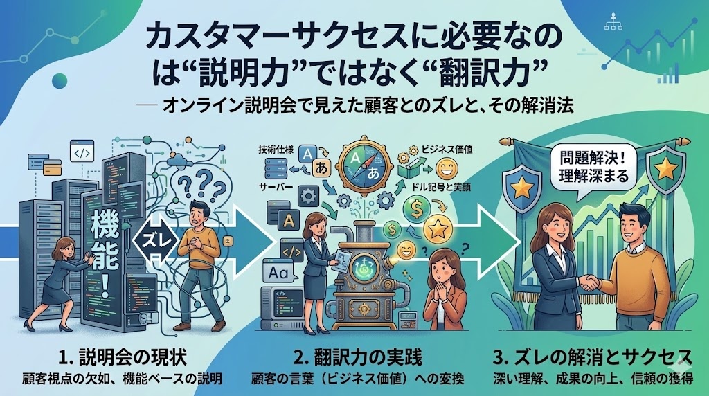 カスタマーサクセスに必要なのは“説明力”ではなく“翻訳力” ― オンライン説明会で見えた顧客とのズレと、その解消法